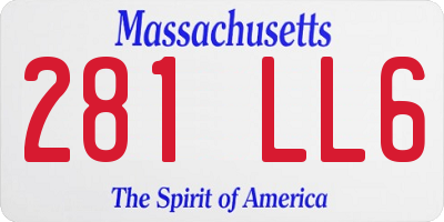 MA license plate 281LL6