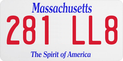 MA license plate 281LL8