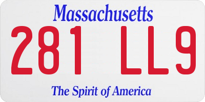 MA license plate 281LL9