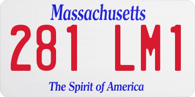 MA license plate 281LM1