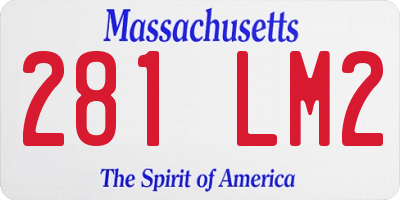 MA license plate 281LM2