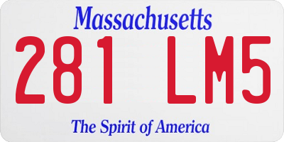 MA license plate 281LM5