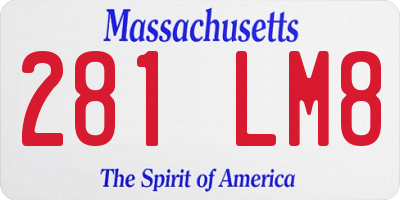 MA license plate 281LM8