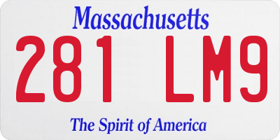 MA license plate 281LM9
