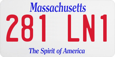 MA license plate 281LN1