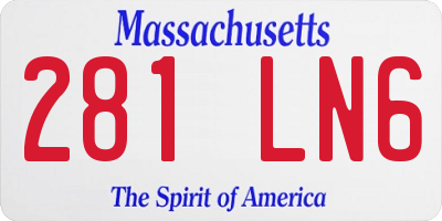 MA license plate 281LN6