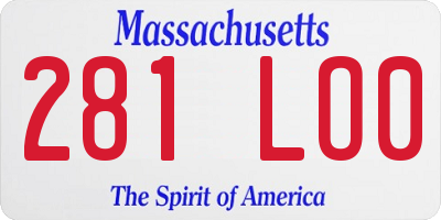 MA license plate 281LO0