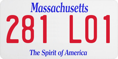 MA license plate 281LO1