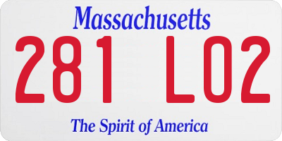 MA license plate 281LO2