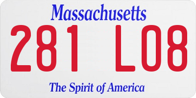 MA license plate 281LO8