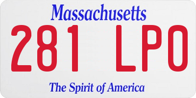 MA license plate 281LP0