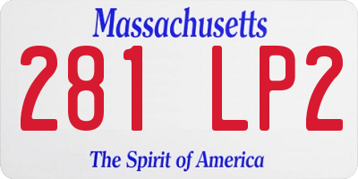 MA license plate 281LP2