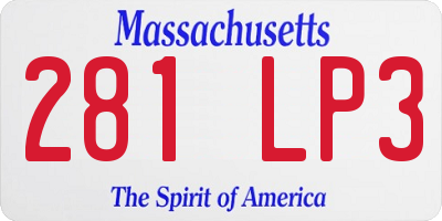 MA license plate 281LP3