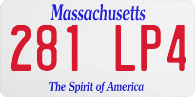 MA license plate 281LP4