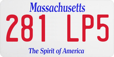 MA license plate 281LP5