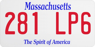 MA license plate 281LP6