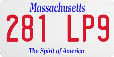 MA license plate 281LP9