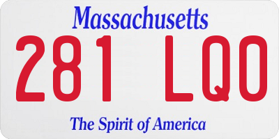 MA license plate 281LQ0