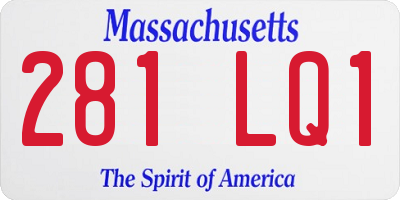 MA license plate 281LQ1