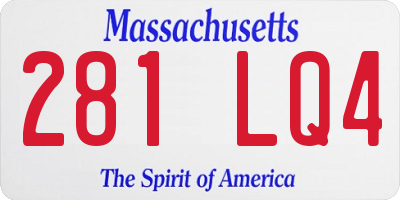 MA license plate 281LQ4