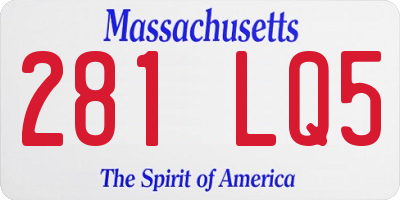 MA license plate 281LQ5
