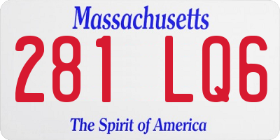 MA license plate 281LQ6