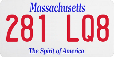 MA license plate 281LQ8