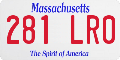 MA license plate 281LR0