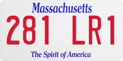 MA license plate 281LR1