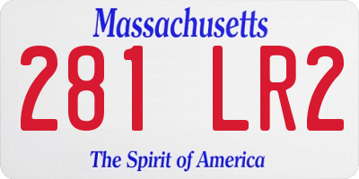 MA license plate 281LR2