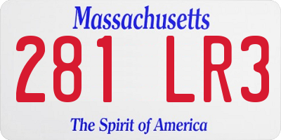 MA license plate 281LR3