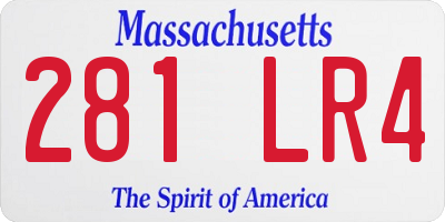 MA license plate 281LR4