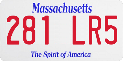 MA license plate 281LR5