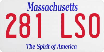 MA license plate 281LS0
