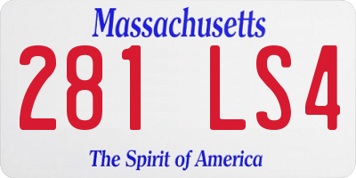 MA license plate 281LS4