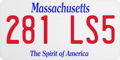 MA license plate 281LS5