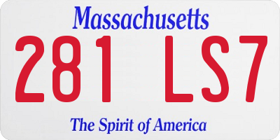 MA license plate 281LS7