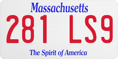 MA license plate 281LS9