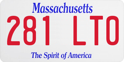 MA license plate 281LT0