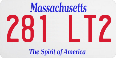 MA license plate 281LT2