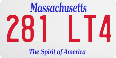 MA license plate 281LT4