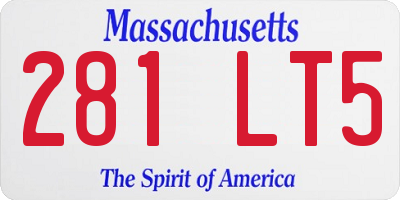 MA license plate 281LT5