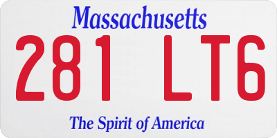 MA license plate 281LT6