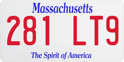 MA license plate 281LT9