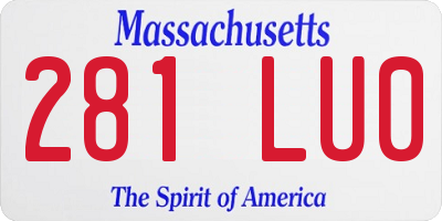 MA license plate 281LU0