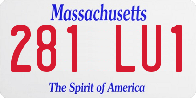 MA license plate 281LU1
