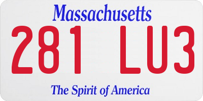 MA license plate 281LU3