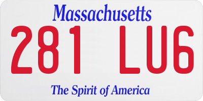 MA license plate 281LU6