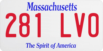 MA license plate 281LV0