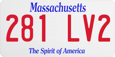 MA license plate 281LV2